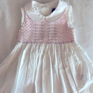 Question Everything white smocked sleeveless dress size 6-9 months